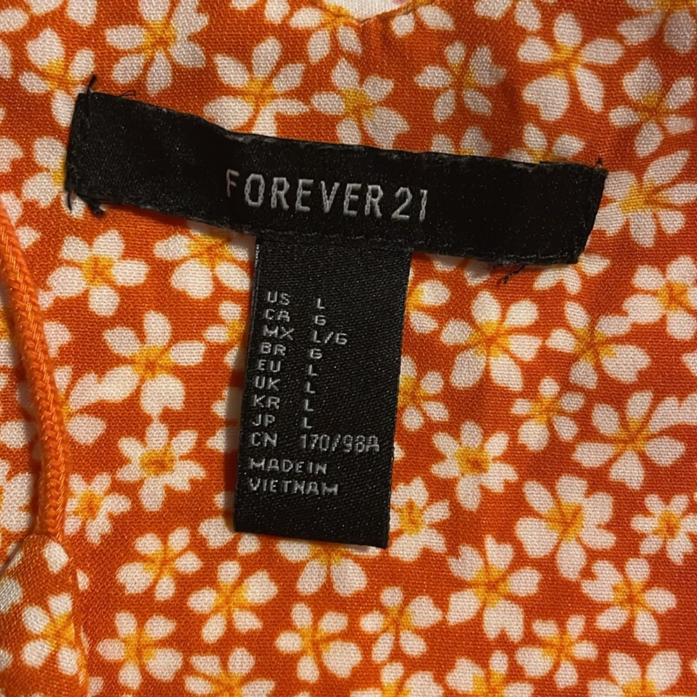 Orange Flower Spaghetti Strap Top, size L - Picture 4 of 4